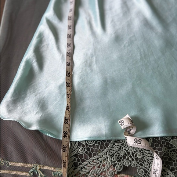 Mint Green Satin Chemise with V-Neckline - Picture 8 of 8